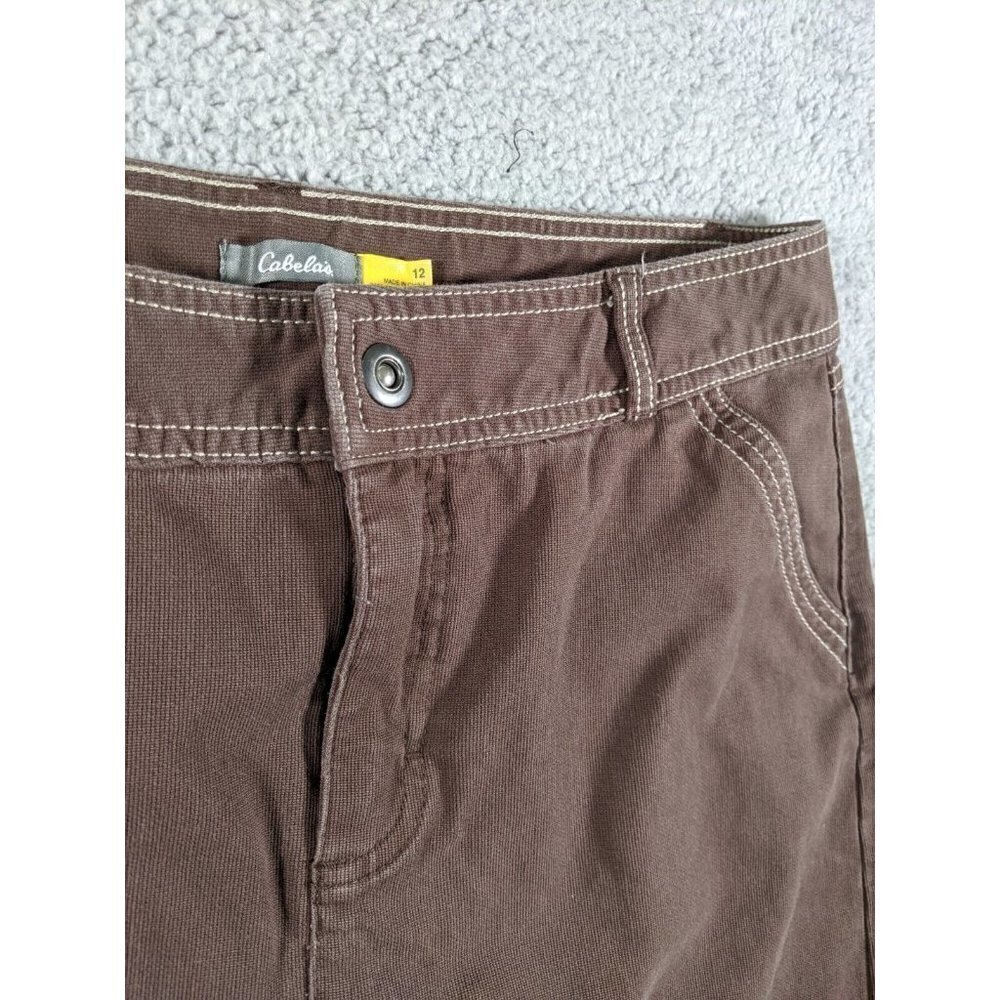 Cabela's Skirt Womens 12 Button Flap Cotton Stretch Brown Casual Outdoor - Picture 7 of 14